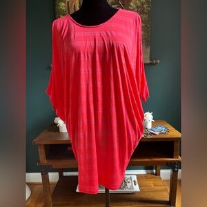 Ya Los Angeles Vibrant Coral Tunic Top